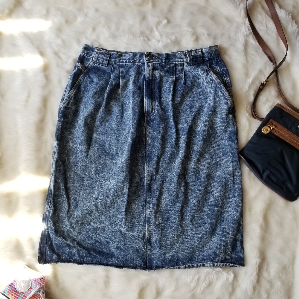 Plus Size Vintage Acid-washed Skirt